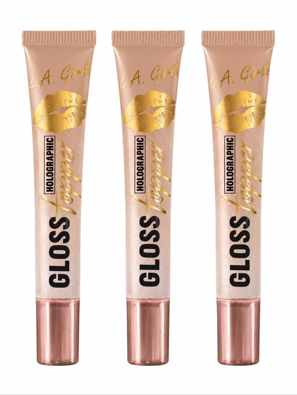 3 x LA Girl Holographic Gloss Topper, Spark of Romance